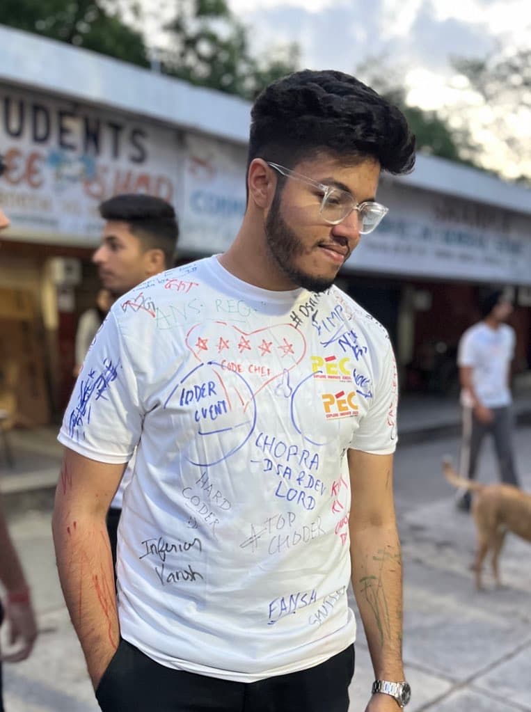 Before - White T-shirt with signatures